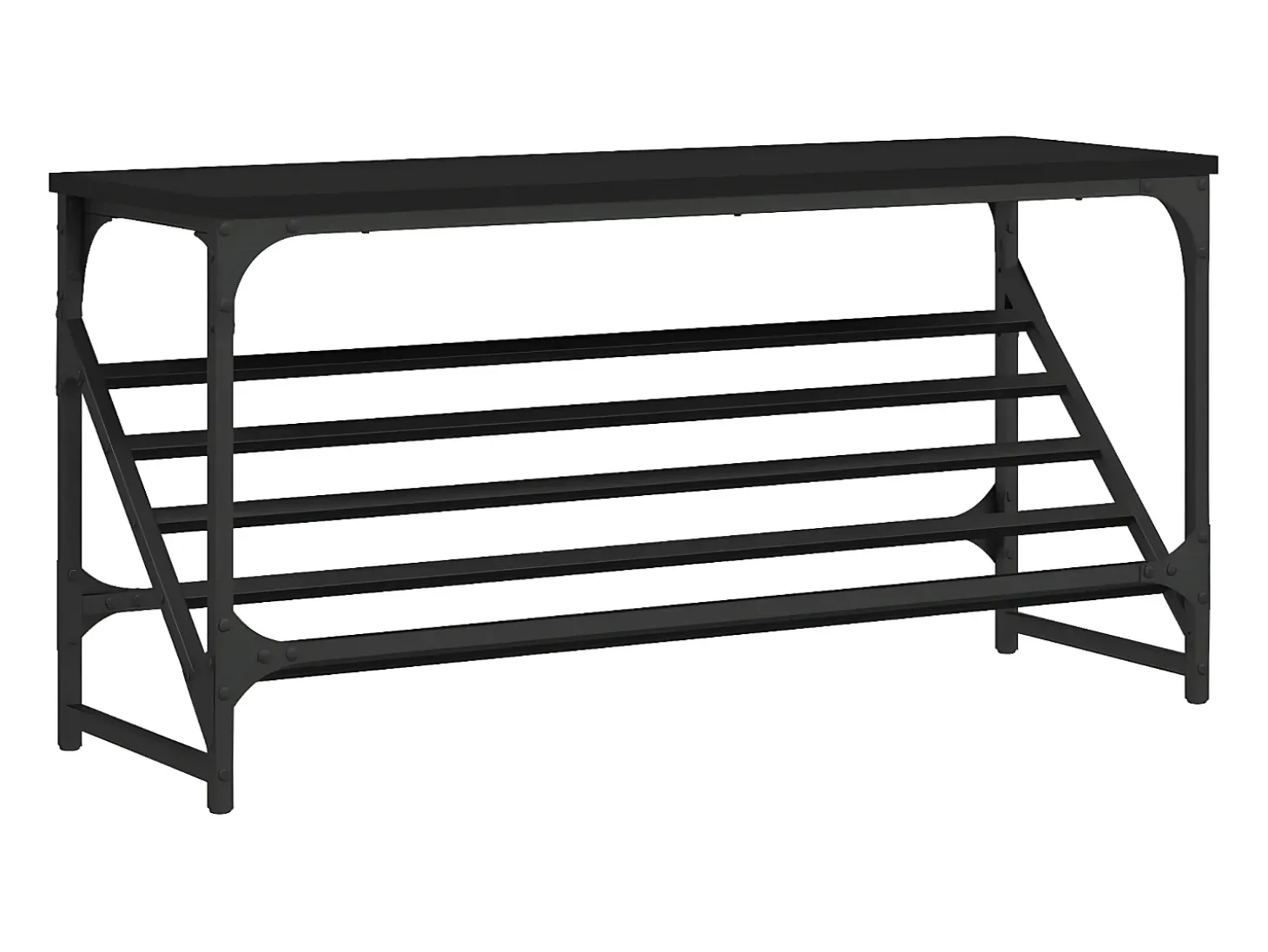 Mueble zapatero de madera de ingeniería negro 90x30x45 cm ES191051
