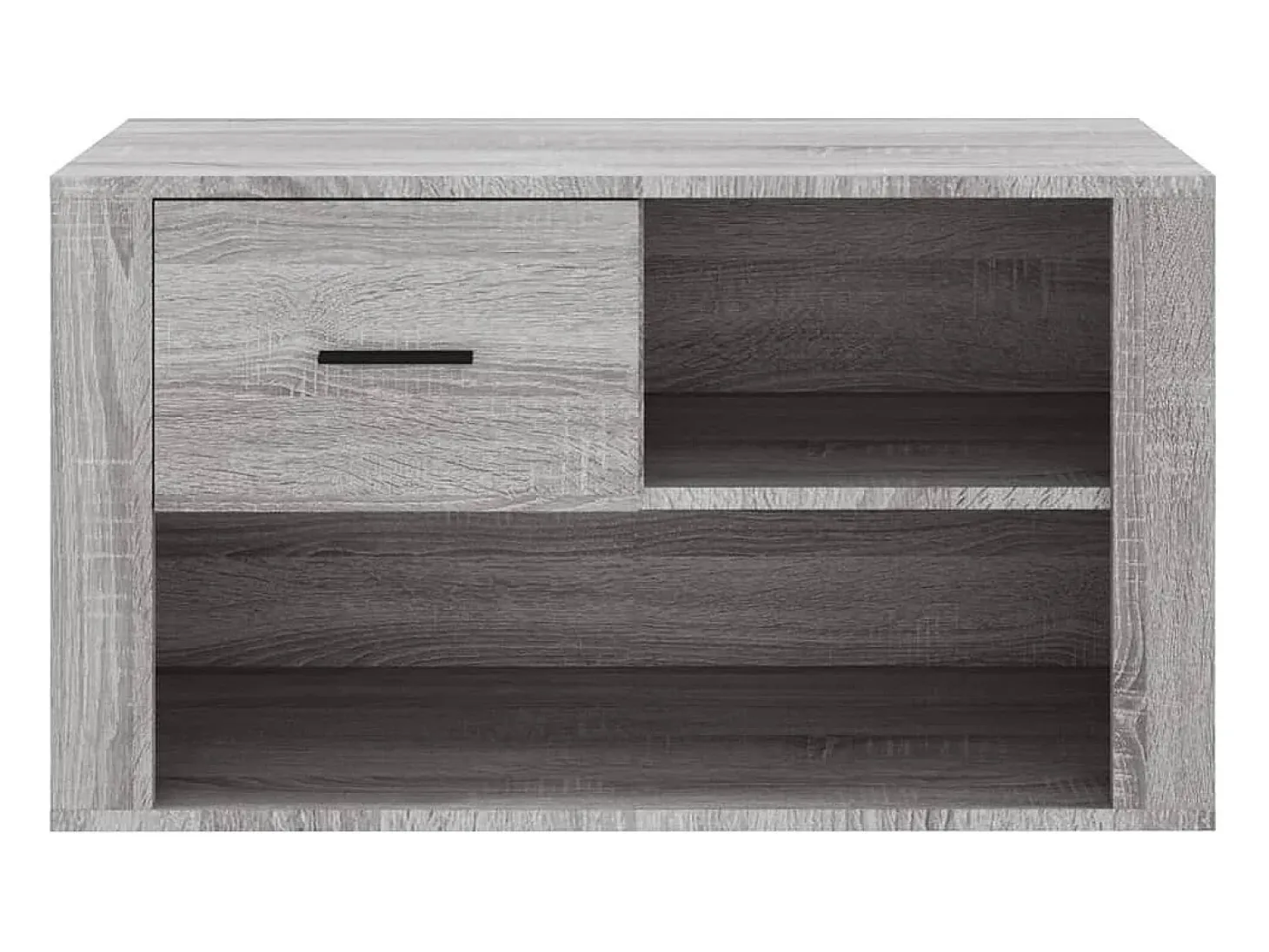 Mueble zapatero de madera contrachapada gris Sonoma 80x35x45 cm ES580563