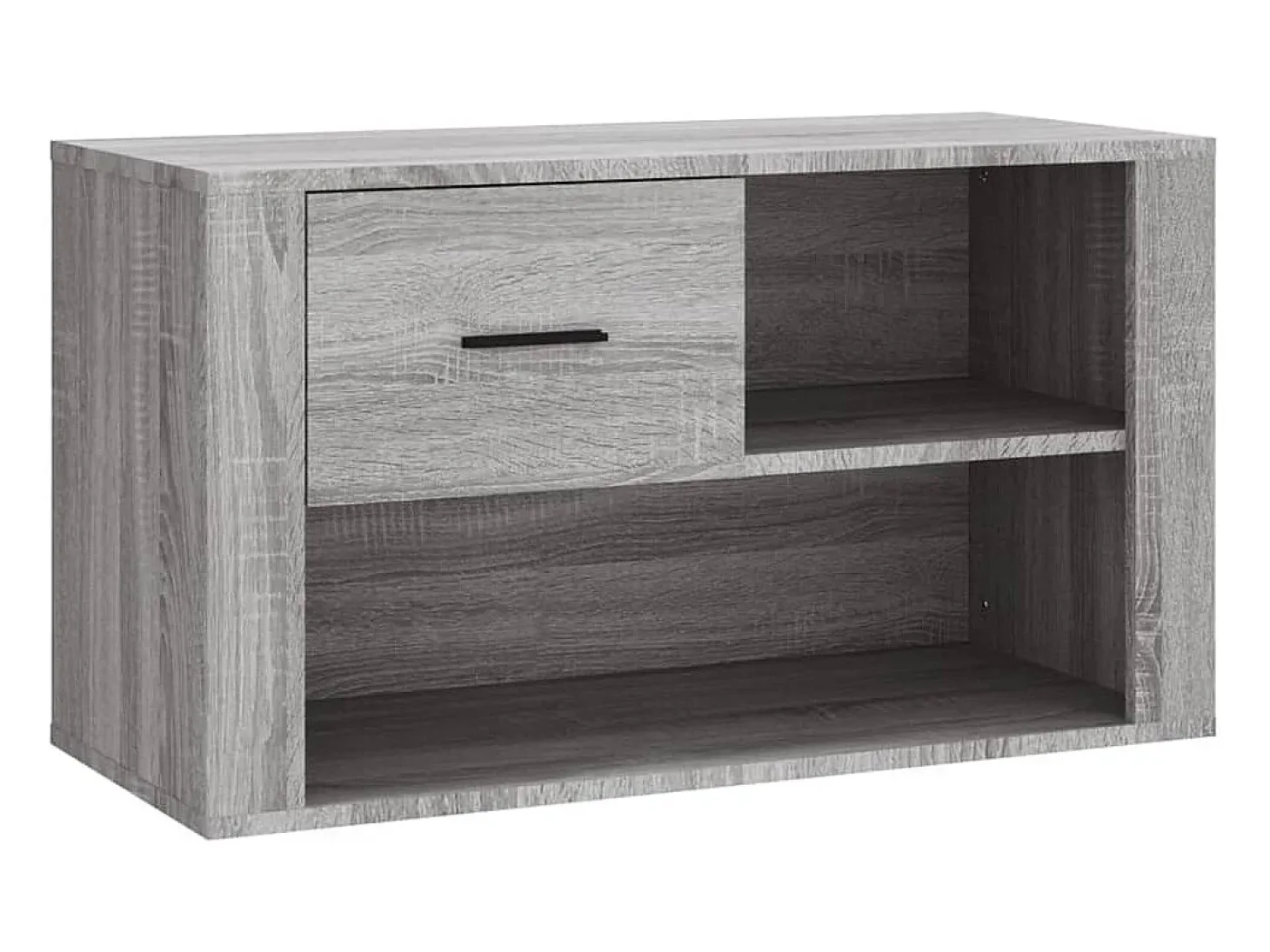 Mueble zapatero de madera contrachapada gris Sonoma 80x35x45 cm ES580563