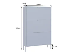 Mueble zapatero de metal verde caqui de 3 puertas MARION - HAPPY GARDEN
