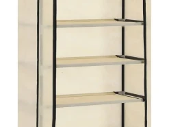Mueble zapatero de tela con funda color crema 57x29x162 cm ES744933