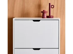 Mueble zapatero decorativo de madera con 3 cajones blanco