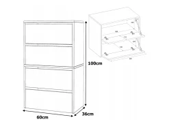 Mueble Zapatero Estrecho Cachemira 60x36x100 cm – Estantería para 10 pares, Almacenamiento para la Entrada