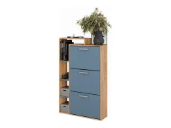 Mueble zapatero goldkraft roble/azul 80x24.2x128.3 orlando