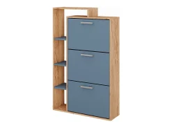 Mueble zapatero goldkraft roble/azul 80x24.2x128.3 orlando