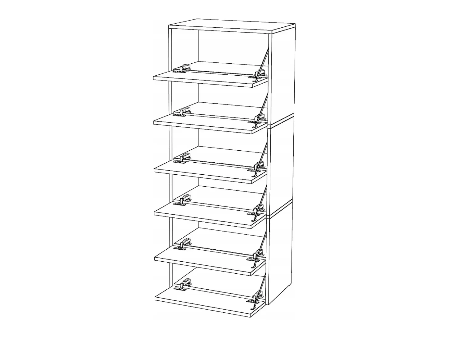 Mueble Zapatero Gris 60x36x150 cm – Para 15 pares – Estantería de Almacenamiento para la Entrada Estilo Loft