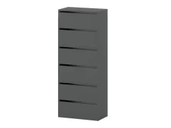 Mueble Zapatero Gris 60x36x150 cm – Para 15 pares – Estantería de Almacenamiento para la Entrada Estilo Loft