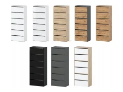 Mueble Zapatero Gris 60x36x150 cm – Para 15 pares – Estantería de Almacenamiento para la Entrada Estilo Loft