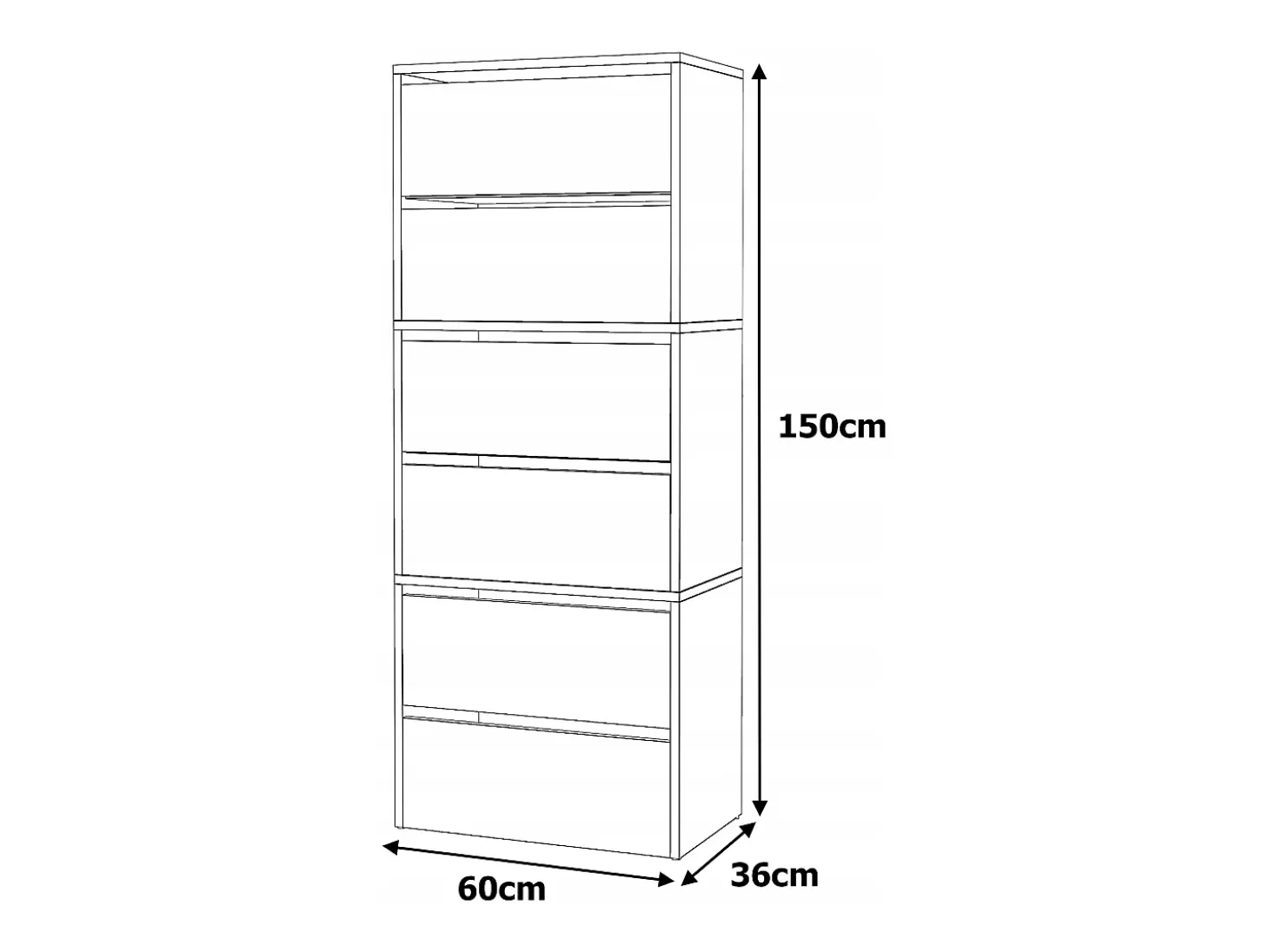 Mueble Zapatero Gris 60x36x150 cm – Para 15 pares – Estantería de Almacenamiento para la Entrada Estilo Loft