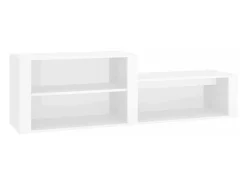 Mueble zapatero madera contrachapada blanco brillo 150x35x45 cm ES590806