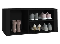 Mueble zapatero madera contrachapada negro 100x35x45 cm ES155297