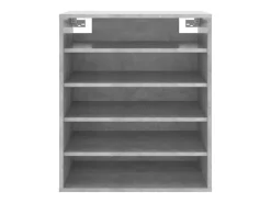 Mueble zapatero madera contrachapada gris hormigón 60x35x70 cm ES704457
