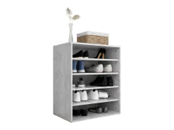 Mueble zapatero madera contrachapada gris hormigón 60x35x70 cm ES704457