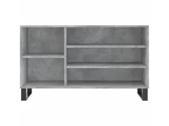 Mueble zapatero madera contrachapada gris hormigón 102x36x60 cm ES828606
