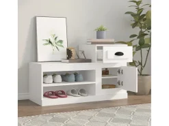 Mueble zapatero madera contrachapada blanco 100x42x60 cm ES914659