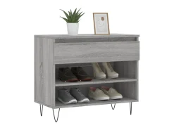 Mueble zapatero madera contrachapada gris Sonoma 70x36x60 cm ES941653