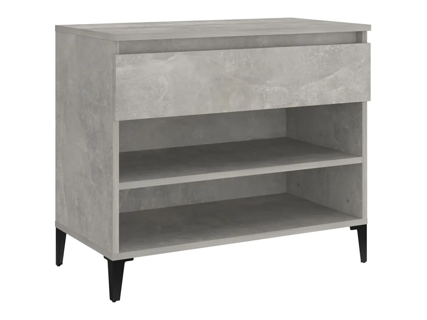 Mueble zapatero madera contrachapada gris hormigón 70x36x60 cm ES176248