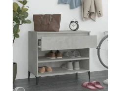Mueble zapatero madera contrachapada gris hormigón 70x36x60 cm ES176248