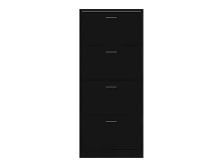 Mueble zapatero madera contrachapada negro 63x24x147 cm ES286083