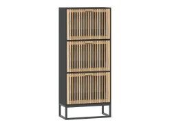 Mueble zapatero madera contrachapada negro 52x25x120 cm ES443675