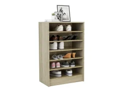 Mueble zapatero madera contrachapada roble Sonoma 60x35x92 cm ES207301