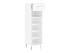 Mueble zapatero madera contrachapada blanco brillo 30x35x105 cm ES793100