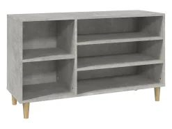Mueble zapatero madera contrachapada gris hormigón 102x36x60 cm ES365270