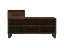 Mueble zapatero madera contrachapada roble marrón 102x36x60 cm ES397068