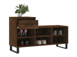 Mueble zapatero madera contrachapada roble marrón 102x36x60 cm ES397068