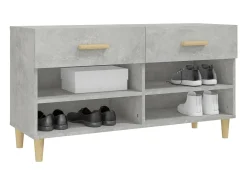 Mueble zapatero madera contrachapada gris hormigón 102x35x55 cm ES890507