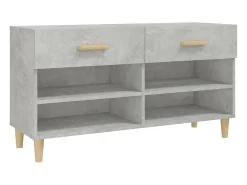 Mueble zapatero madera contrachapada gris hormigón 102x35x55 cm ES890507