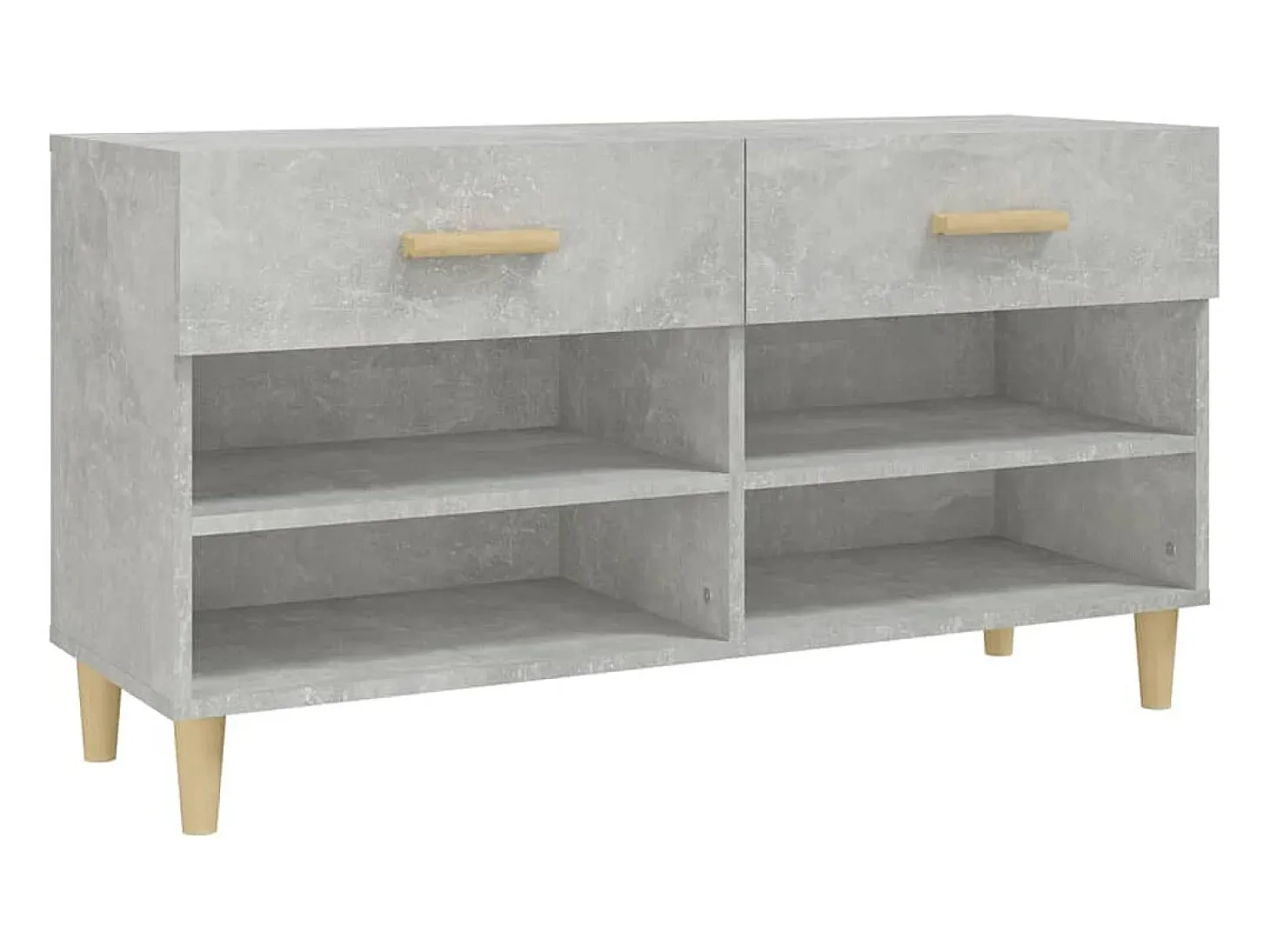 Mueble zapatero madera contrachapada gris hormigón 102x35x55 cm ES890507