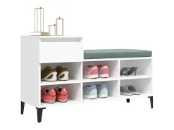 Mueble zapatero madera contrachapada blanco 102x36x60 cm ES258573