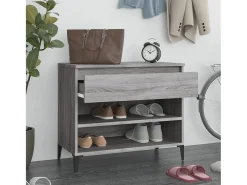 Mueble zapatero madera contrachapada gris Sonoma 70x36x60 cm ES268891