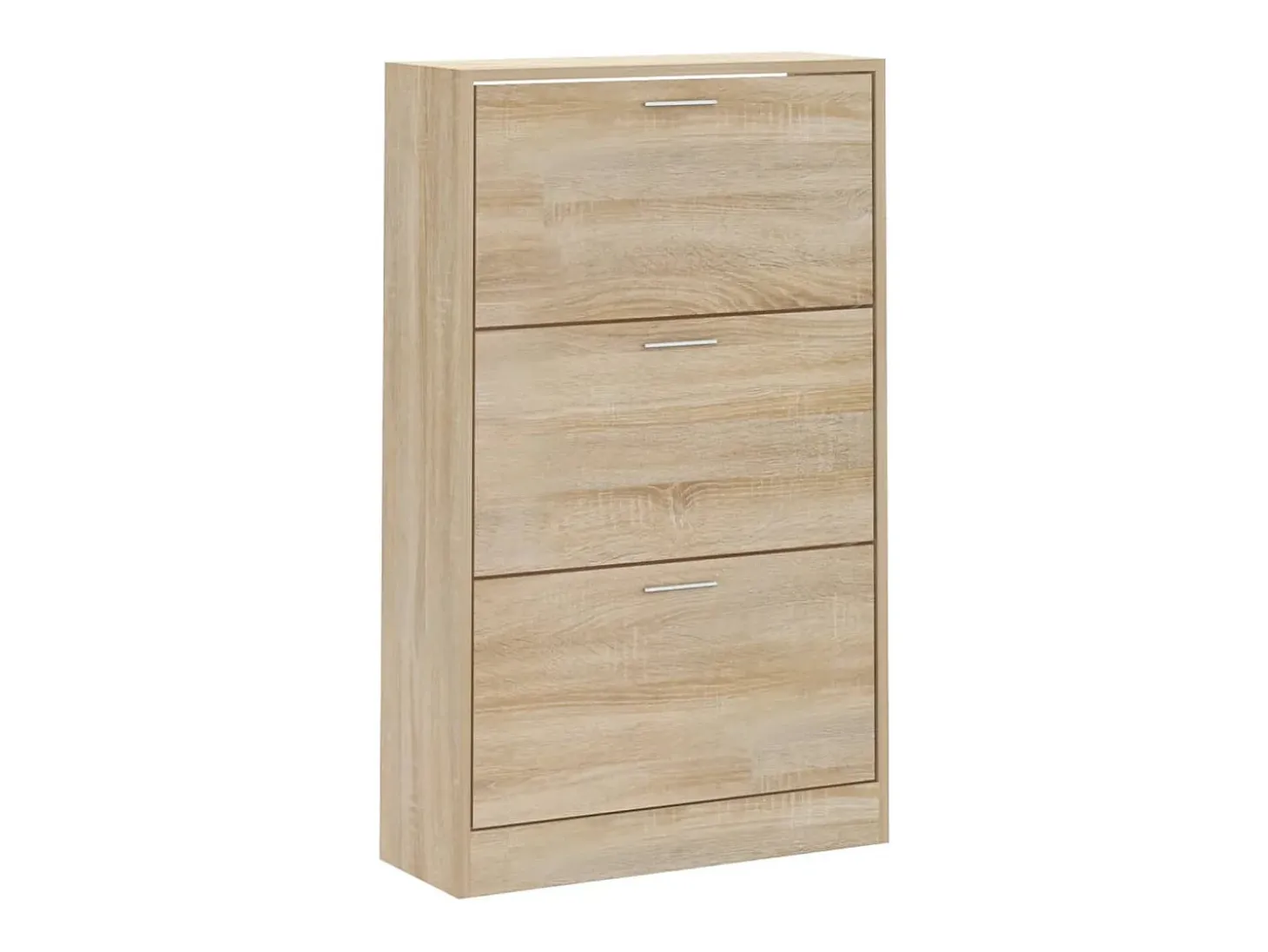 Mueble zapatero madera contrachapada roble Sonoma 63x24x103 cm ES909664