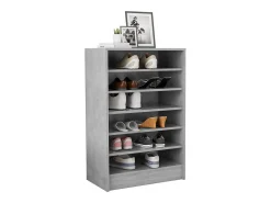 Mueble zapatero madera contrachapada gris hormigón 60x35x92 cm ES208687