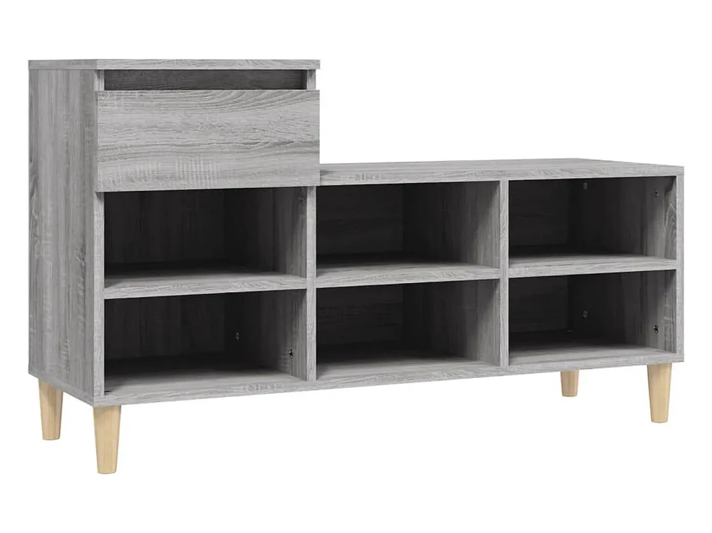 Mueble zapatero madera contrachapada gris Sonoma 102x36x60 cm ES455524