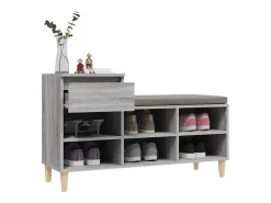 Mueble zapatero madera contrachapada gris Sonoma 102x36x60 cm ES455524