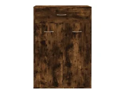 Mueble zapatero madera contrachapada roble ahumado 60x35x84 cm ES712310