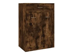 Mueble zapatero madera contrachapada roble ahumado 60x35x84 cm ES712310