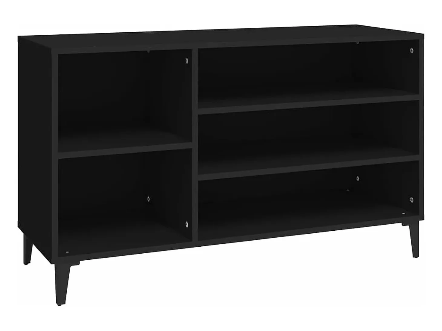 Mueble zapatero madera contrachapada negro 102x36x60 cm ES589119