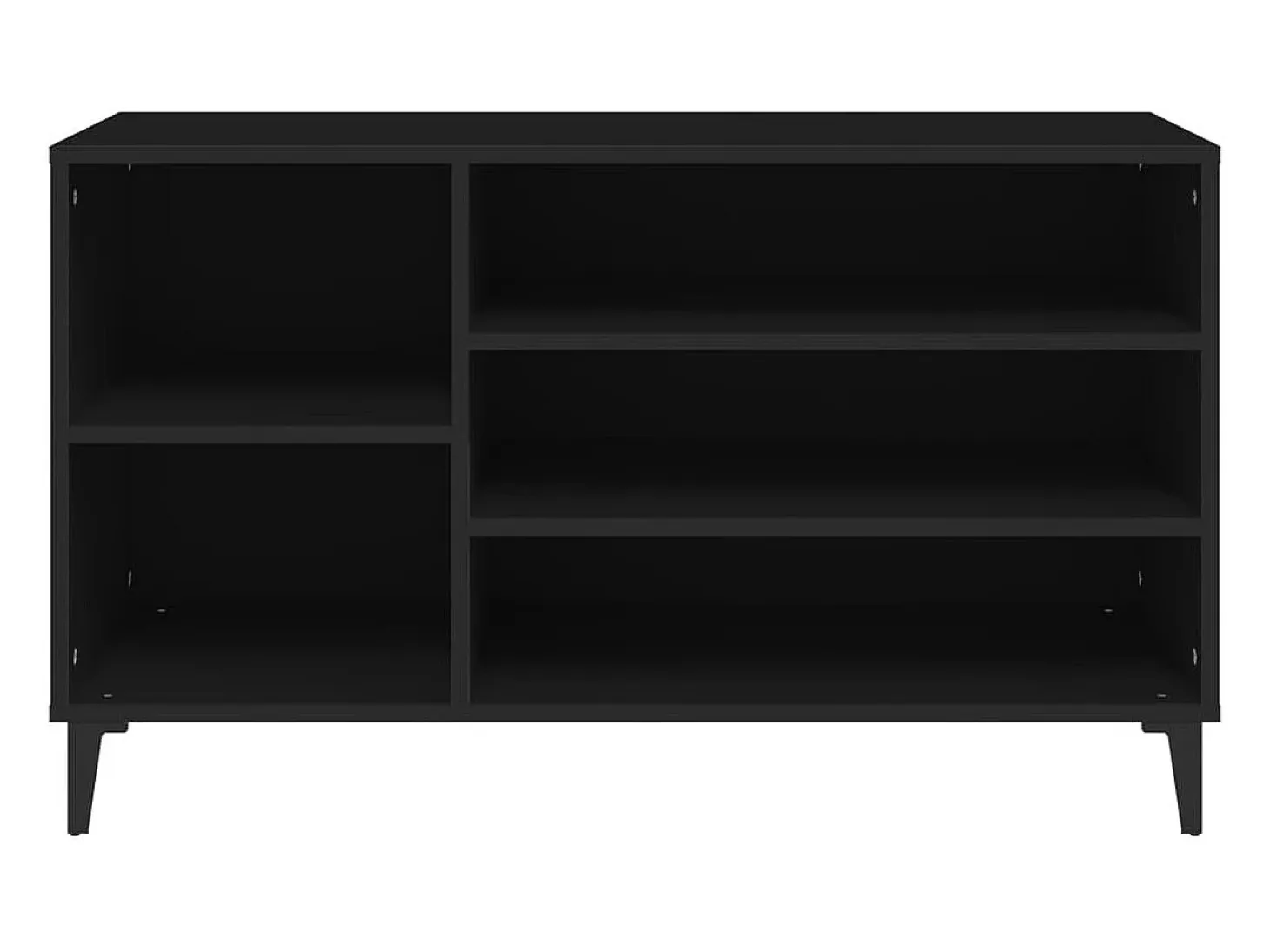 Mueble zapatero madera contrachapada negro 102x36x60 cm ES589119