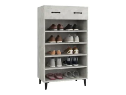 Mueble zapatero madera contrachapada gris hormigón 60x35x105 cm ES834989