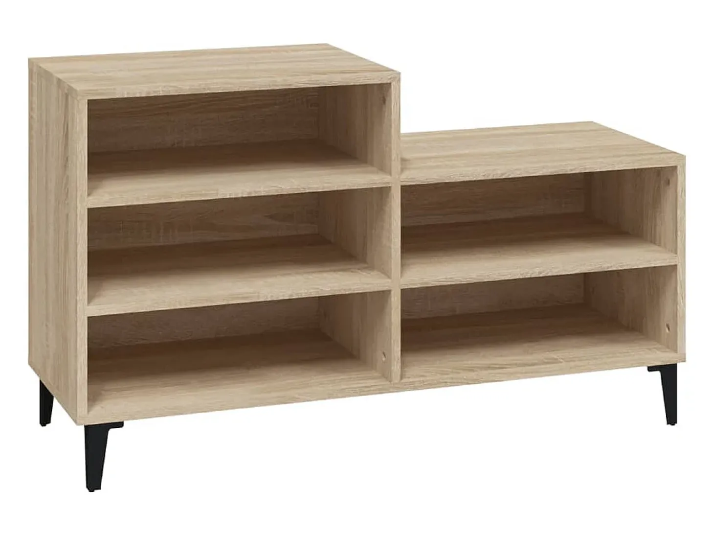 Mueble zapatero madera contrachapada roble Sonoma 102x36x60 cm ES153424