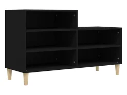 Mueble zapatero madera contrachapada negro 102x36x60 cm ES328254