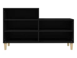 Mueble zapatero madera contrachapada negro 102x36x60 cm ES328254