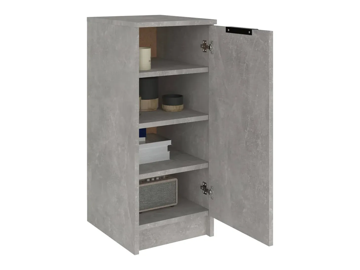 Mueble zapatero madera contrachapada gris hormigón 30x35x70 cm ES136832