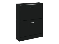 Mueble zapatero madera contrachapada negro 59x17x81 cm ES410544