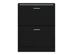 Mueble zapatero madera contrachapada negro 59x17x81 cm ES410544