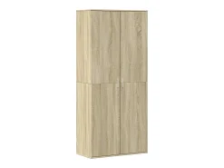 Mueble zapatero madera contrachapada color roble 80x39x178 cm ES828658